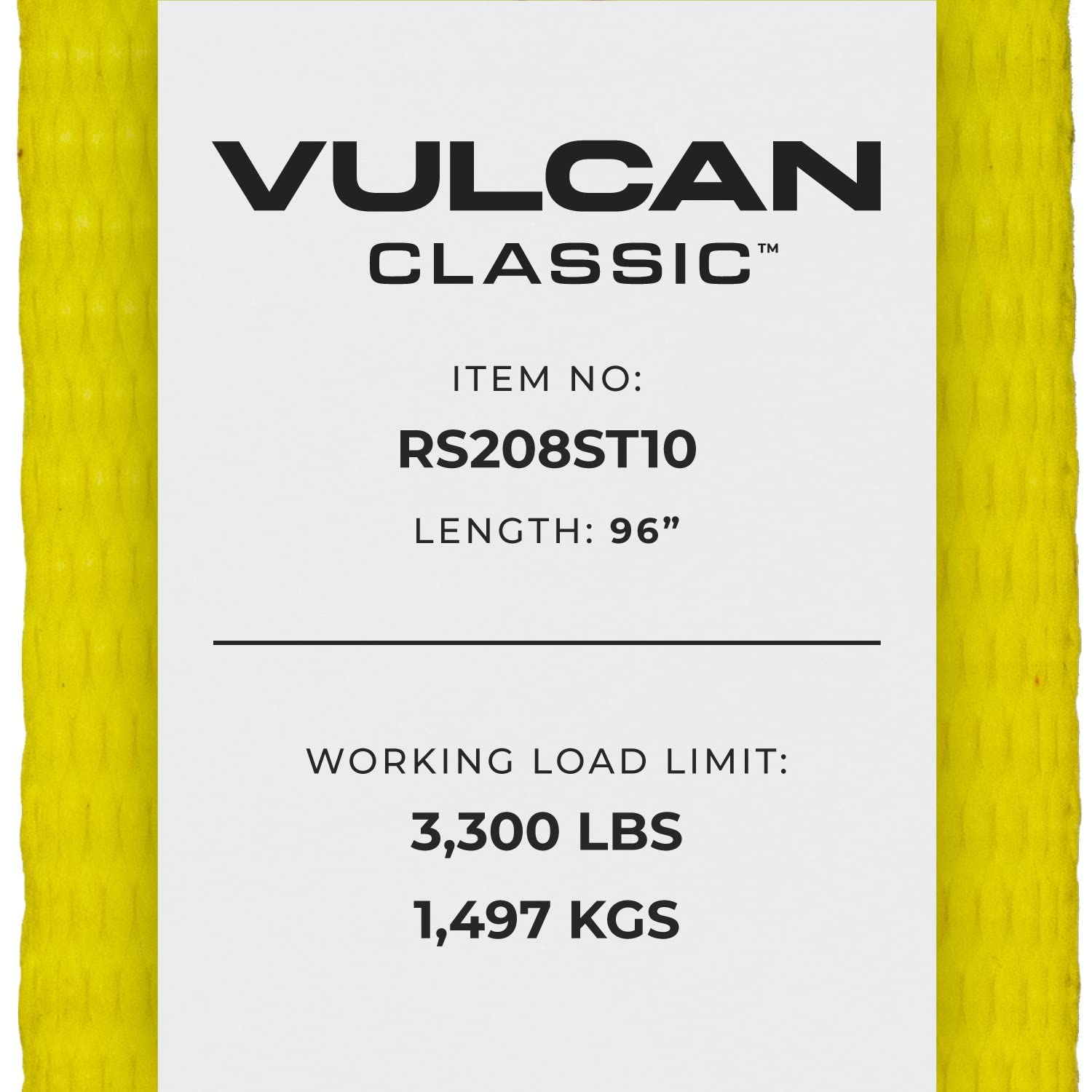 VULCAN Car Tie Down with Twisted Snap Hooks - 2 Inch x 96 Inch - 2 Pack - Classic Yellow - 3,300 Pound Safe Working Load - Image 7
