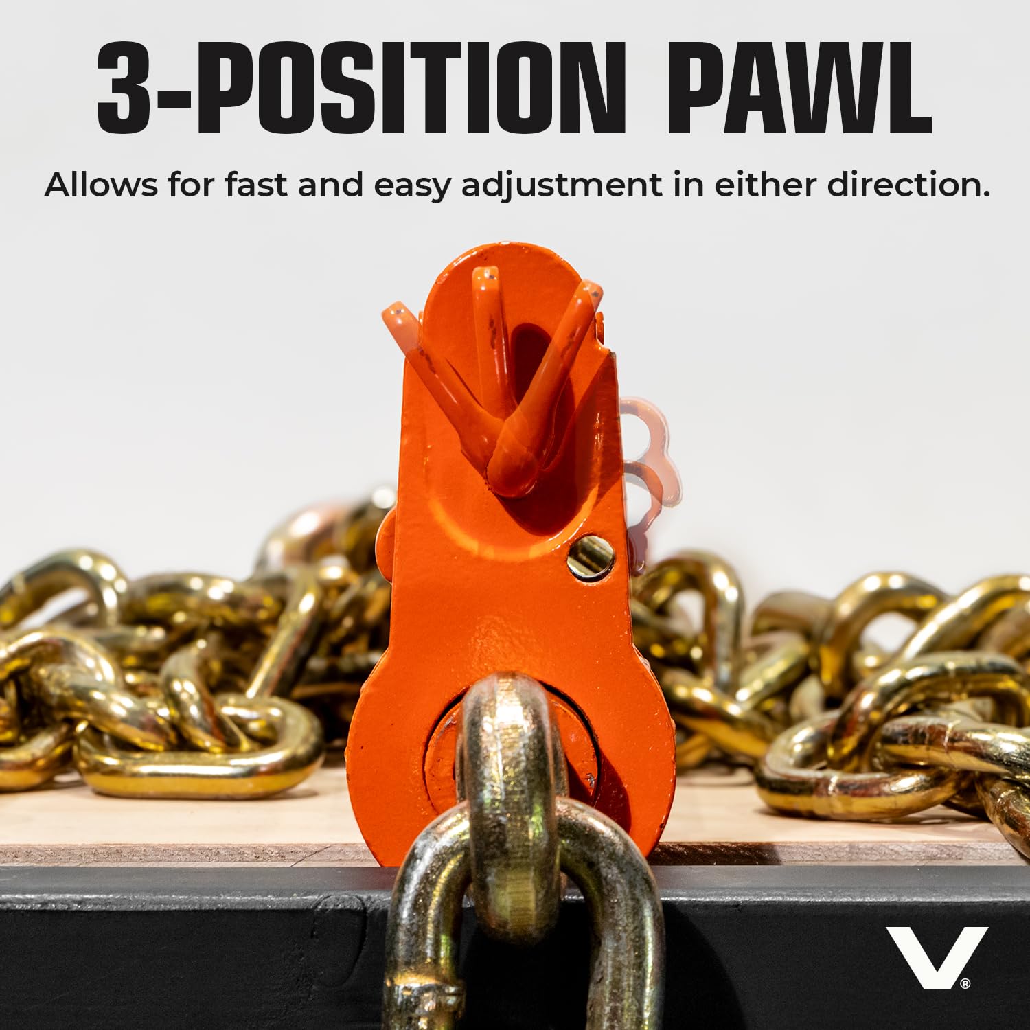 VULCAN Folding Handle Load Binder (Two Pack) with 2 Grab Hooks - Ratchet Style - 7100 Pound Safe Working Load (Works with 5/16 Inch or 3/8 Inch Grade 70 and Grade 80 Chain) - Image 7