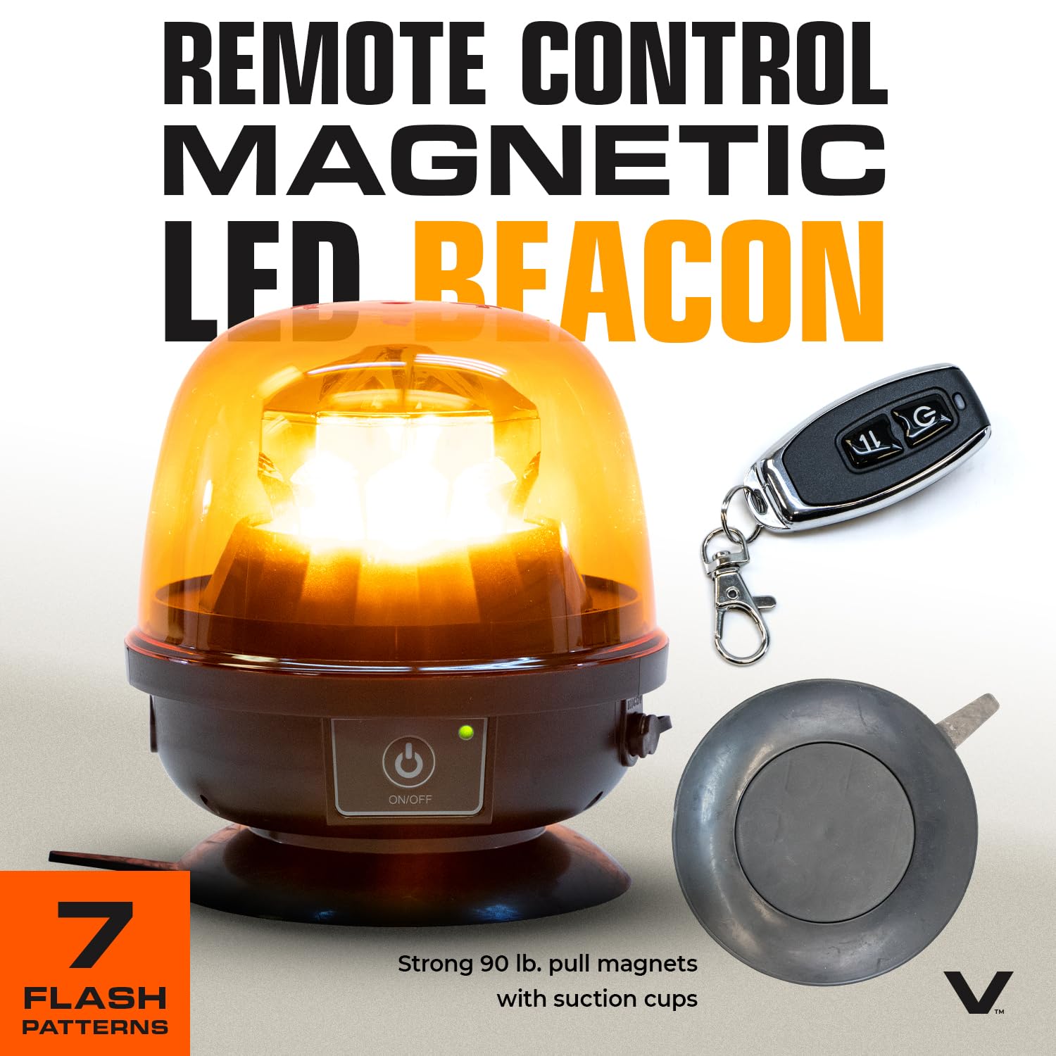 VULCAN Pilot Car Kit - Includes 2 Solid Oversized Load Banners, 1 Magnetic Amber Remote-Control LED Beacon, 8 Magnets, 4 Red Flags, and 4 Orange Flags - Image 8