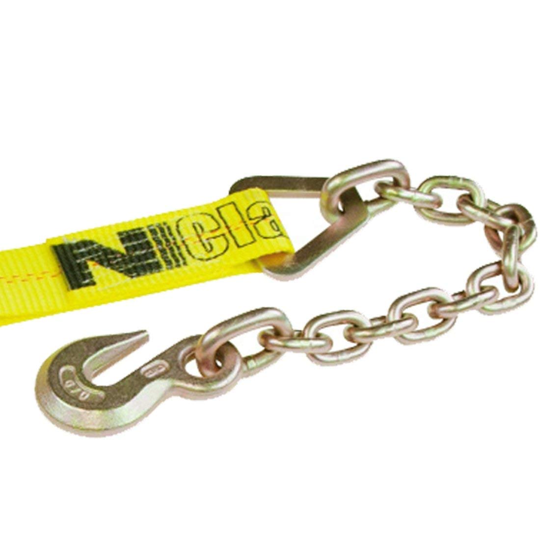 VULCAN Ratchet Strap with Chain Anchors - Classic Yellow - 2 Inch x 27 Foot - Case of 5-3,600 Pound Safe Working Load - Image 5