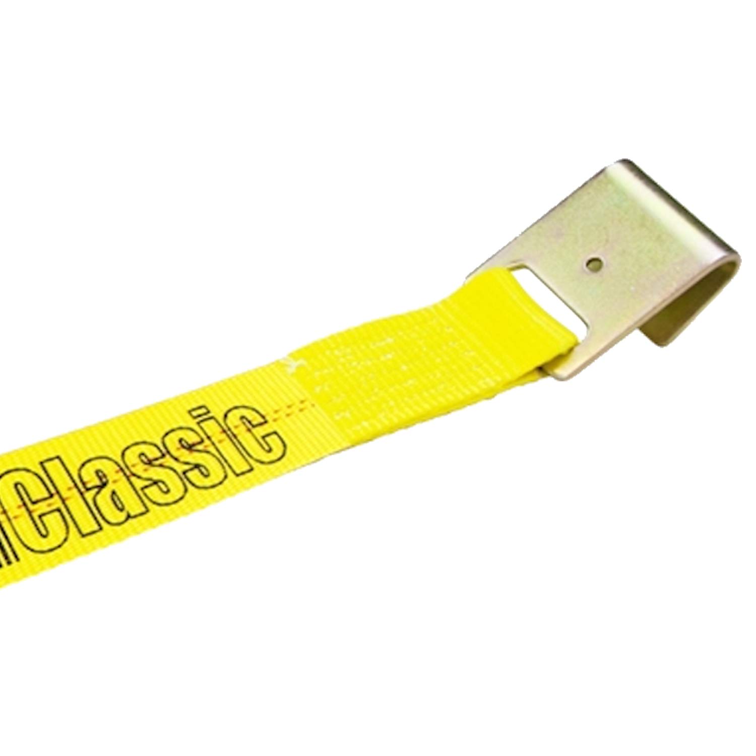 VULCAN Ratchet Strap with Flat Hooks - 2 Inch x 15 Foot - Classic Yellow - 3,300 Pound Safe Working Load - Image 4