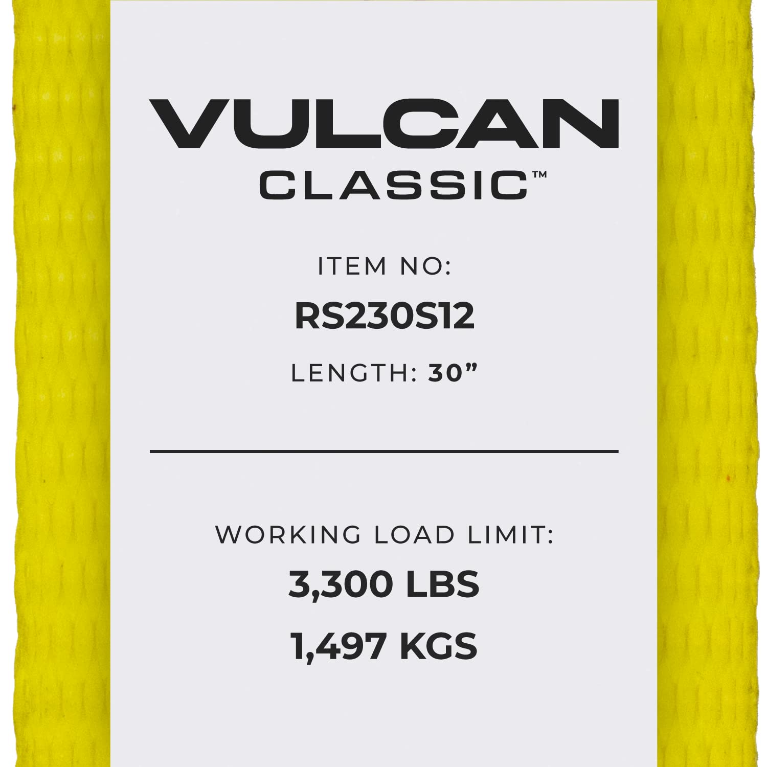 VULCAN Ratchet Strap with Snap Hooks - 2 Inch x 30 Foot - Classic Yellow - 3,300 Pound Safe Working Load - Image 9