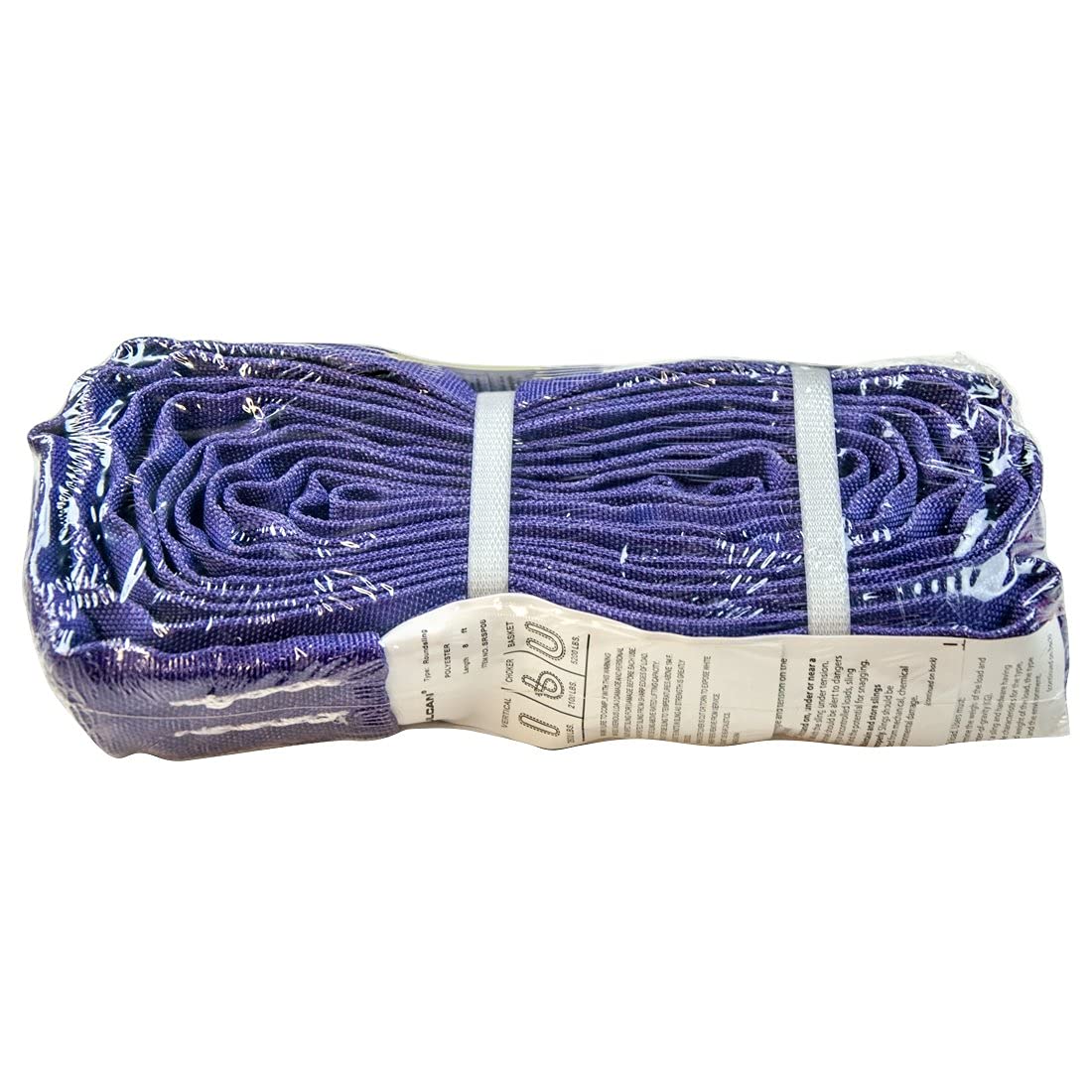 VULCAN Round Sling - Light Duty - 8 Foot - Purple - Safe Working Load of 2,600 lbs. (V), 2,100 lbs. (C) and 5,200 lbs. (B) - Image 7
