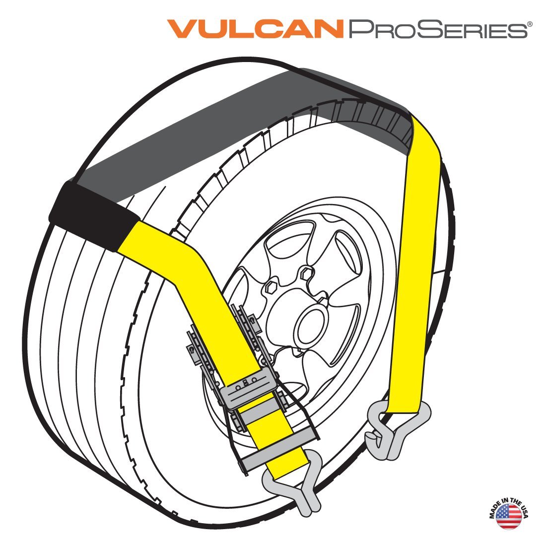 VULCAN Wheel Dolly Tire Harness - Double Wire J-Hook - 84 Inch - PROSeries - 3,300 Pound Safe Working Load - Image 3