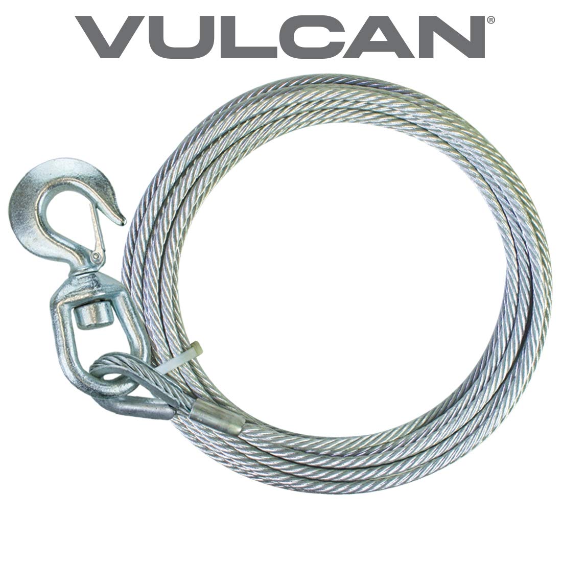 VULCAN Steel Core Winch Cable with Swivel Hook - 1/2 Inch x 75 Foot - 26,600 Pound Minimum Breaking Strength - Image 7